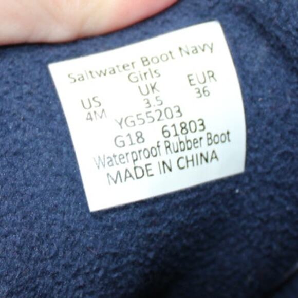 Sperry Girls Saltwater Boot‎ Navy Size 4M - Picture 7 of 8